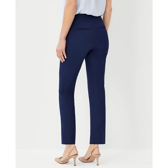 Ann Taylor Womens 8 Side Zip Ankle Pant Blue Slim Fit Career Business - Picture 3 of 9